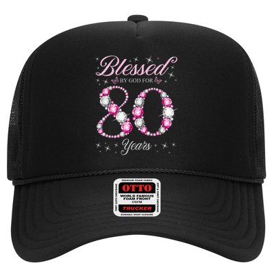 Blessed By God For 80 Years Old 80th Birthday Party Trucker Hat