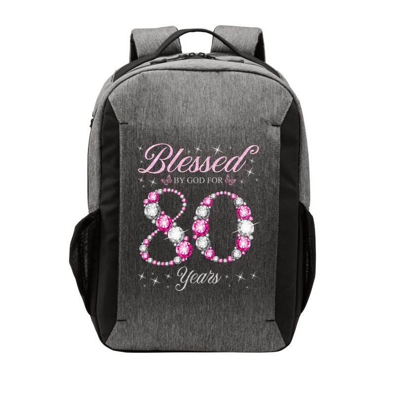 Blessed By God For 80 Years Old 80th Birthday Party Vector Backpack