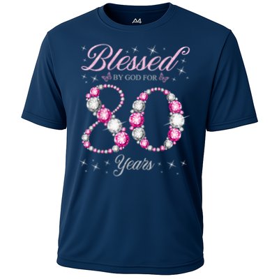 Blessed By God For 80 Years Old 80th Birthday Party Performance Shirt