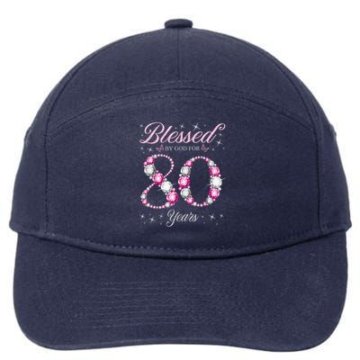 Blessed By God For 80 Years Old 80th Birthday Party 7-Panel Snapback Hat
