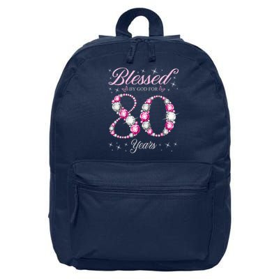 Blessed By God For 80 Years Old 80th Birthday Party 16 in Basic Backpack