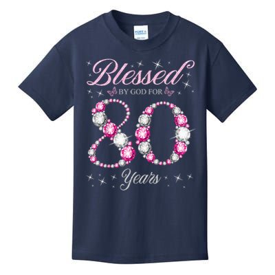 Blessed By God For 80 Years Old 80th Birthday Party Kids T-Shirt