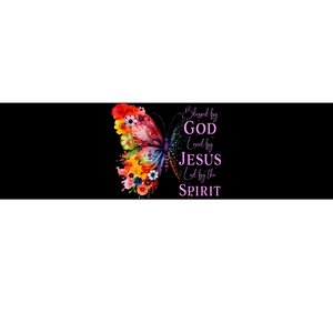 Blessed By God Loved By Jesus Butterfly Bumper Sticker