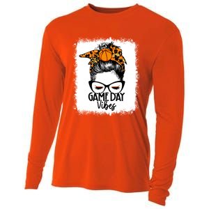 Bleached Basketball Game Day Vibes Messy Bun Basketball Mom Cute Gift Cooling Performance Long Sleeve Crew