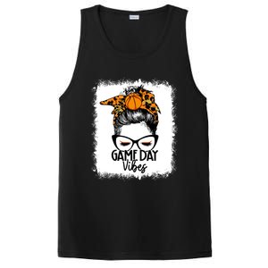 Bleached Basketball Game Day Vibes Messy Bun Basketball Mom Cute Gift PosiCharge Competitor Tank