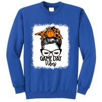 Bleached Basketball Game Day Vibes Messy Bun Basketball Mom Cute Gift Sweatshirt