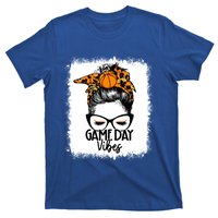 Bleached Basketball Game Day Vibes Messy Bun Basketball Mom Cute Gift T-Shirt