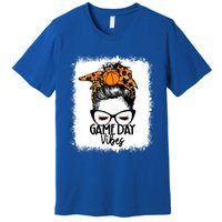 Bleached Basketball Game Day Vibes Messy Bun Basketball Mom Cute Gift Premium T-Shirt