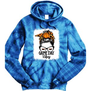 Bleached Basketball Game Day Vibes Messy Bun Basketball Mom Cute Gift Tie Dye Hoodie