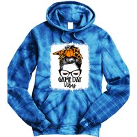 Bleached Basketball Game Day Vibes Messy Bun Basketball Mom Cute Gift Tie Dye Hoodie