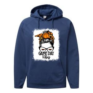 Bleached Basketball Game Day Vibes Messy Bun Basketball Mom Cute Gift Performance Fleece Hoodie