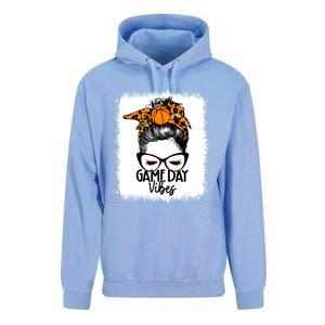 Bleached Basketball Game Day Vibes Messy Bun Basketball Mom Cute Gift Unisex Surf Hoodie