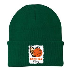 Bleached Basketball Game Day Vibes Basketball Mom Knit Cap Winter Beanie