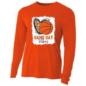 Bleached Basketball Game Day Vibes Basketball Mom Cooling Performance Long Sleeve Crew