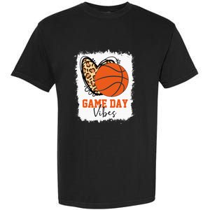 Bleached Basketball Game Day Vibes Basketball Mom Garment-Dyed Heavyweight T-Shirt