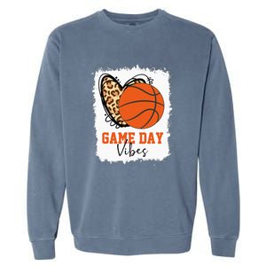 Bleached Basketball Game Day Vibes Basketball Mom Garment-Dyed Sweatshirt