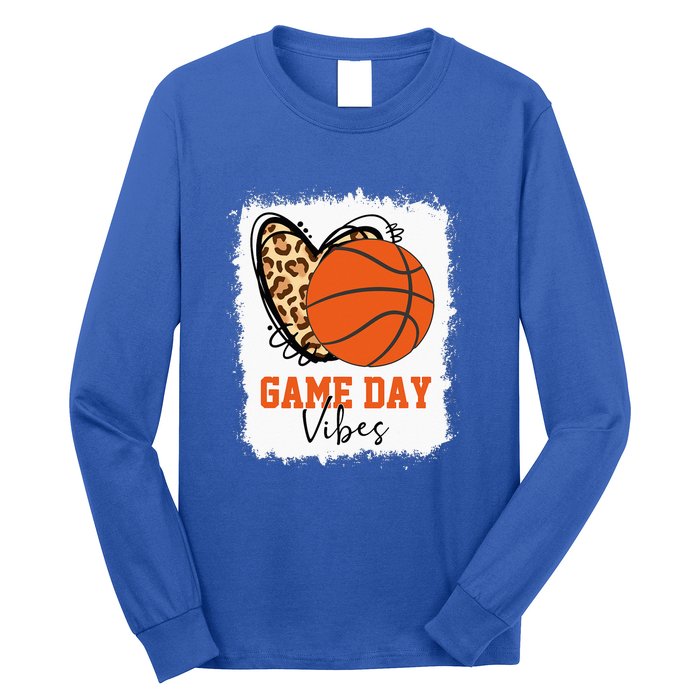 Bleached Basketball Game Day Vibes Basketball Mom Long Sleeve Shirt