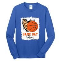 Bleached Basketball Game Day Vibes Basketball Mom Tall Long Sleeve T-Shirt