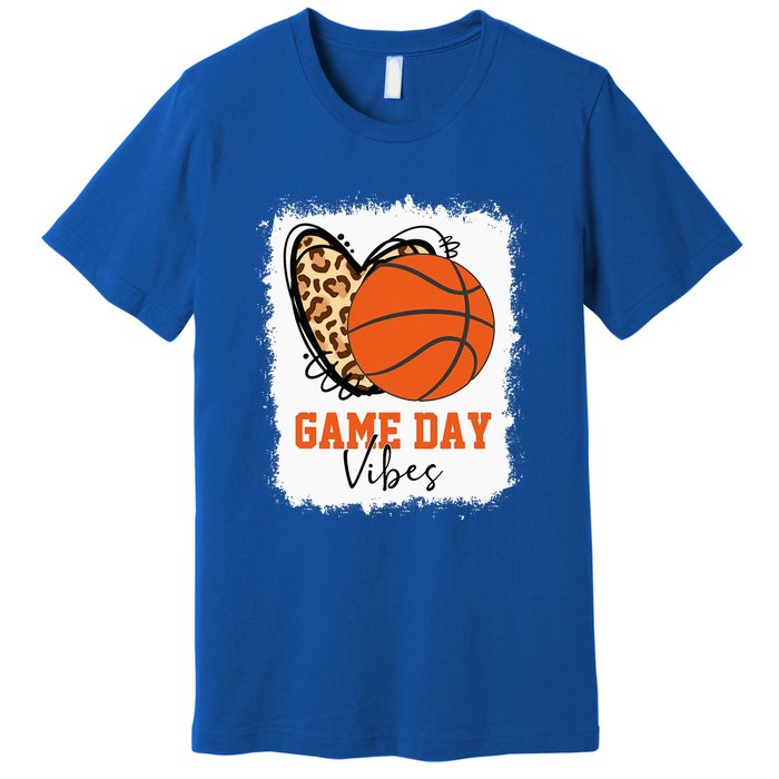 Bleached Basketball Game Day Vibes Basketball Mom Premium T-Shirt