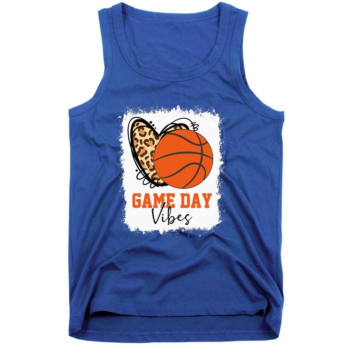 Bleached Basketball Game Day Vibes Basketball Mom Tank Top