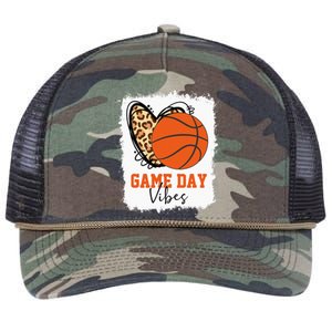 Bleached Basketball Game Day Vibes Basketball Mom Retro Rope Trucker Hat Cap