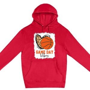 Bleached Basketball Game Day Vibes Basketball Mom Premium Pullover Hoodie