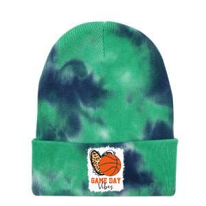 Bleached Basketball Game Day Vibes Basketball Mom Tie Dye 12in Knit Beanie