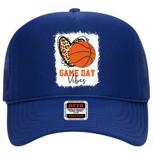 Bleached Basketball Game Day Vibes Basketball Mom High Crown Mesh Back Trucker Hat