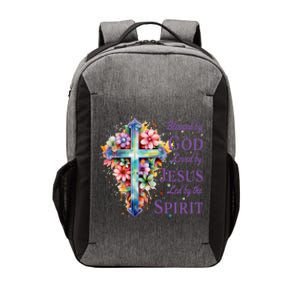 Blessed By God Loved By Jesus Floral Cross Christian Funny Gift Vector Backpack