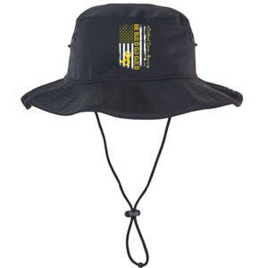 Be Bold Go Gold Childhood Cancer Awareness USA Flag Ribbon Legacy Cool Fit Booney Bucket Hat