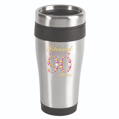 Blessed By God For 90 Years Old 90th Birthday Party 16oz Travel Tumbler