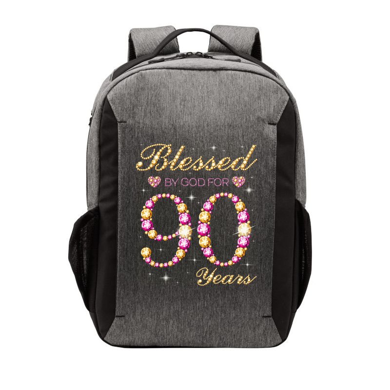 Blessed By God For 90 Years Old 90th Birthday Party Vector Backpack