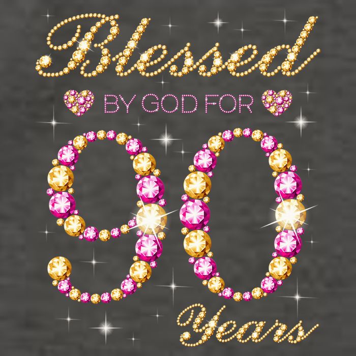 Blessed By God For 90 Years Old 90th Birthday Party Vector Backpack
