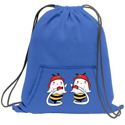 Boobs Boo Ghost Bee Hose Pipe Funny Firefighter Halloween Funny Gift Sweatshirt Cinch Pack Bag