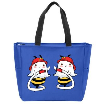 Boobs Boo Ghost Bee Hose Pipe Funny Firefighter Halloween Funny Gift Zip Tote Bag