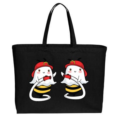 Boobs Boo Ghost Bee Hose Pipe Funny Firefighter Halloween Funny Gift Cotton Canvas Jumbo Tote