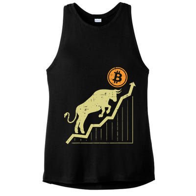 Bitcoin Bull Graph Bullish Btc Crypto Cryptocurrency Trader Ladies PosiCharge Tri-Blend Wicking Tank