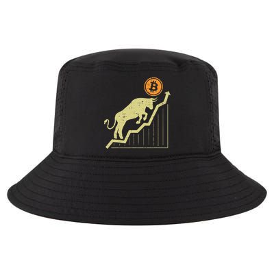 Bitcoin Bull Graph Bullish Btc Crypto Cryptocurrency Trader Cool Comfort Performance Bucket Hat