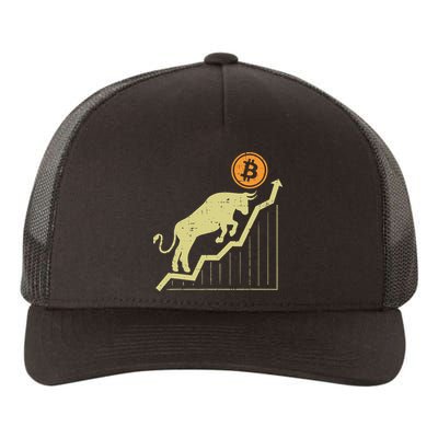 Bitcoin Bull Graph Bullish Btc Crypto Cryptocurrency Trader Yupoong Adult 5-Panel Trucker Hat