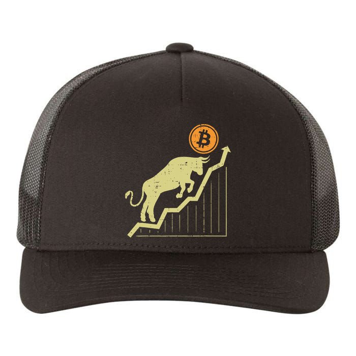 Bitcoin Bull Graph Bullish Btc Crypto Cryptocurrency Trader Yupoong Adult 5-Panel Trucker Hat