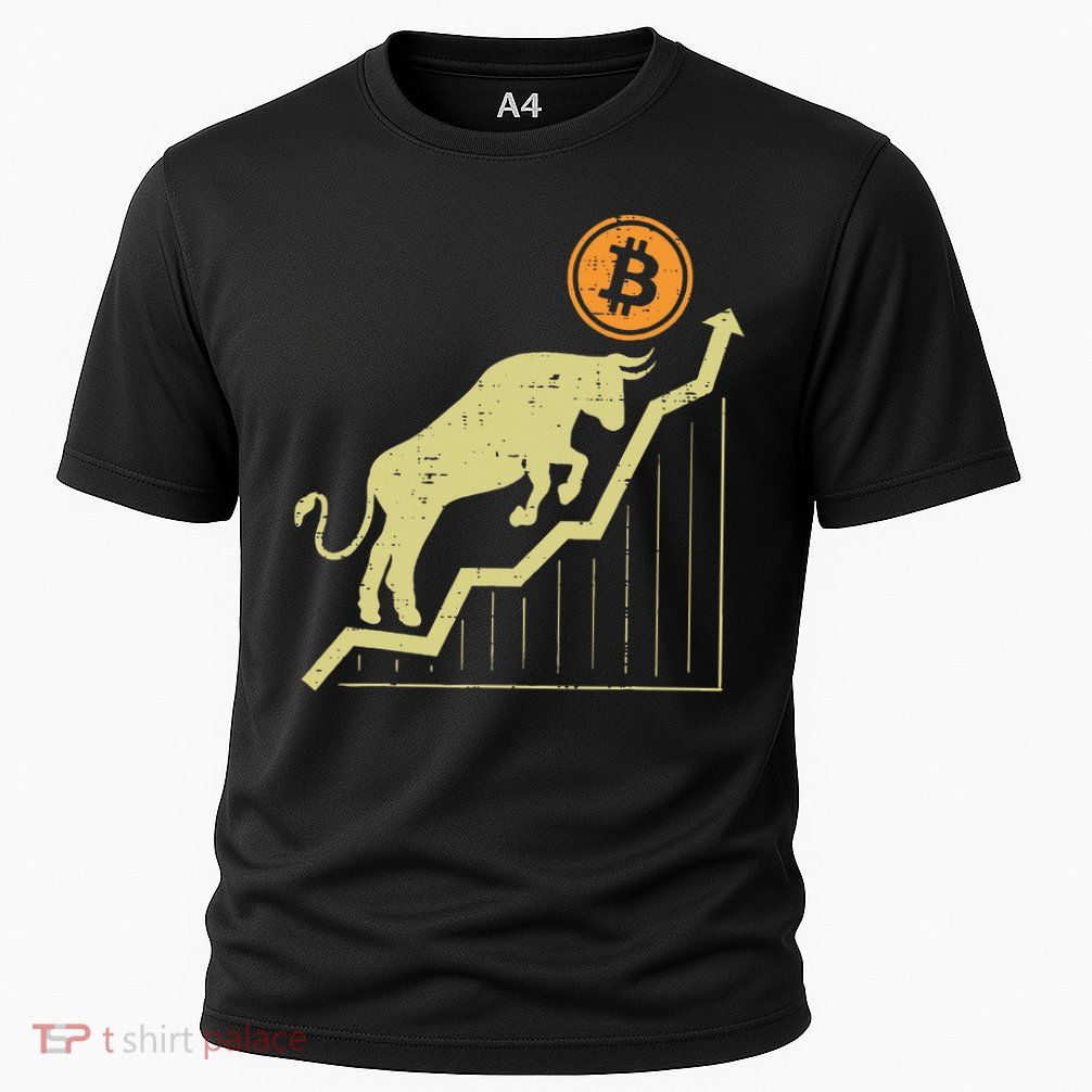 Bitcoin Bull Graph Bullish Btc Crypto Cryptocurrency Trader Cooling Performance Crew T-Shirt