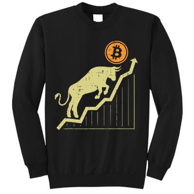 Bitcoin Bull Graph Bullish Btc Crypto Cryptocurrency Trader Sweatshirt
