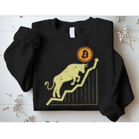 Bitcoin Bull Graph Bullish Btc Crypto Cryptocurrency Trader Sweatshirt