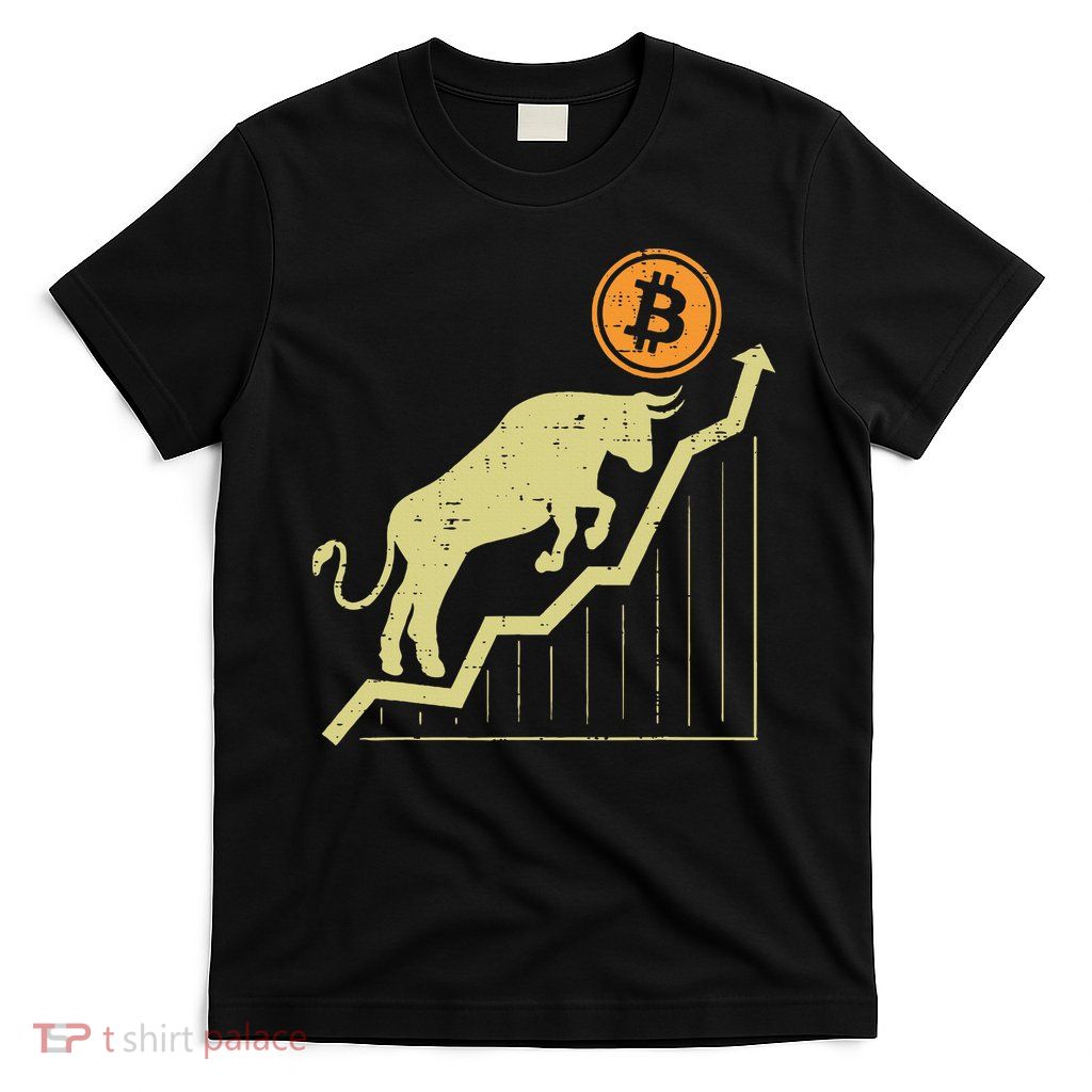 Bitcoin Bull Graph Bullish Btc Crypto Cryptocurrency Trader T-Shirt
