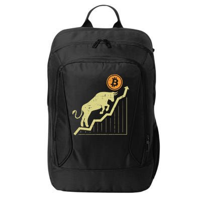 Bitcoin Bull Graph Bullish Btc Crypto Cryptocurrency Trader City Backpack
