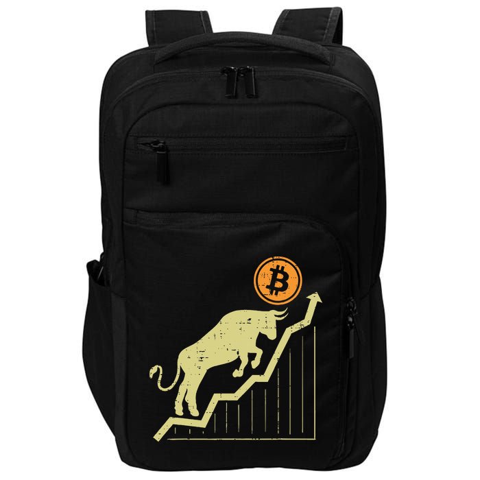 Bitcoin Bull Graph Bullish Btc Crypto Cryptocurrency Trader Impact Tech Backpack