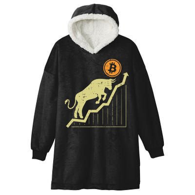 Bitcoin Bull Graph Bullish Btc Crypto Cryptocurrency Trader Hooded Wearable Blanket