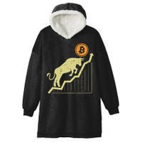 Bitcoin Bull Graph Bullish Btc Crypto Cryptocurrency Trader Hooded Wearable Blanket