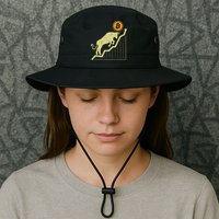 Bitcoin Bull Graph Bullish Btc Crypto Cryptocurrency Trader Bucket Hat