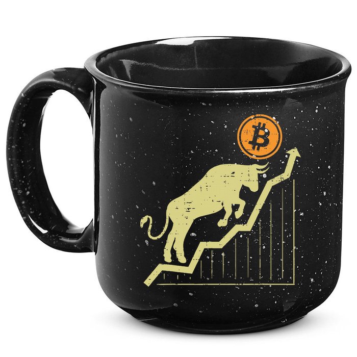 Bitcoin Bull Graph Bullish Btc Crypto Cryptocurrency Trader 15oz Campfire Ceramic Mug